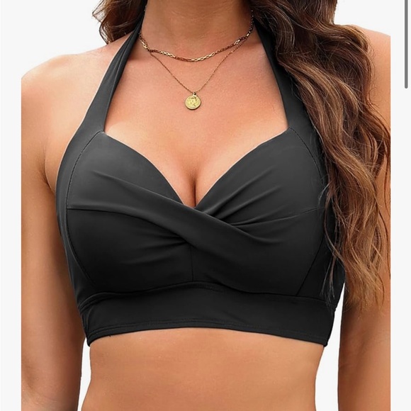 Black Halter Bikini Top push up - Picture 1 of 2
